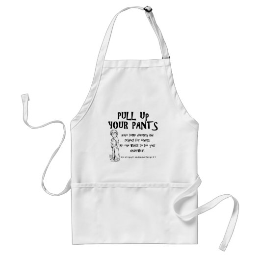 Trek je broek omhoog standaard schort (Voorkant)