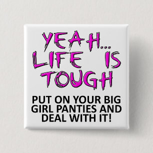 Trek Je Grote Meisjesbroek Aan Grappige Knop Badge Vierkante Button 5,1 Cm