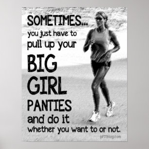 Trek je grote meisjespannen omhoog poster