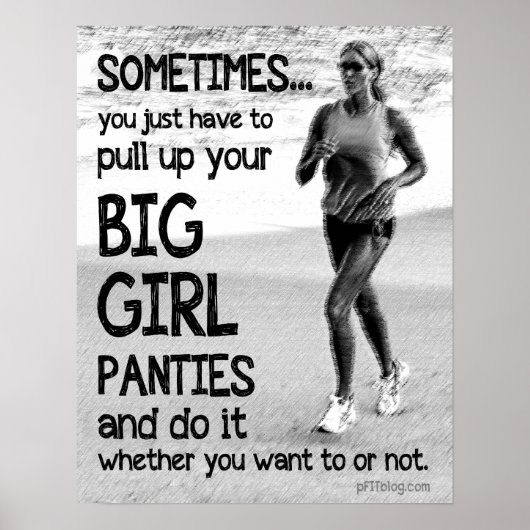 Trek je grote meisjespannen omhoog poster (Voorkant)