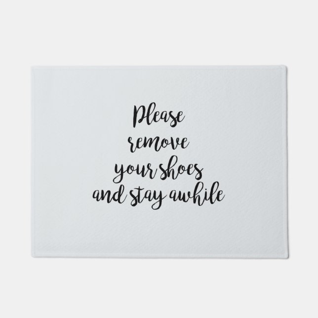 Trek je schoenen uit en blijf een tijdje blauw deurmat (Voorkant)