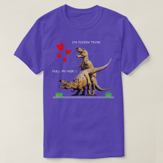 Trek mijn Haar grappige T rex liefde in de Valenti T-shirt (Design voorkant)