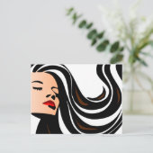 Trek mijn haar terug. briefkaart (Staand voorkant)