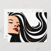 Trek mijn haar terug. briefkaart (Voorkant / Achterkant)