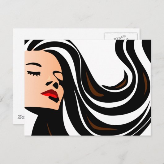 Trek mijn haar terug. briefkaart (Voorkant / Achterkant)