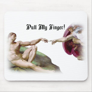 Trek Mijn Vinger - Michelangelo Schepping Furz Hum Muismat
