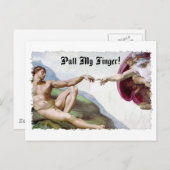 Trek mijn vinger naar Michelangelo Creation Fart H Briefkaart (Voorkant / Achterkant)