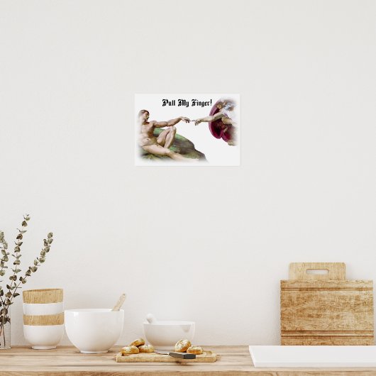 Trek mijn vingerkruik Humor Poster (Keuken)