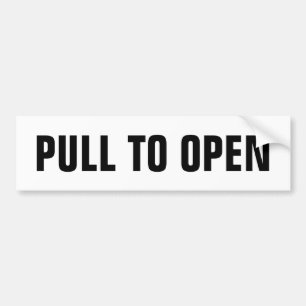 TREK om het raam te openen deur teken op sticker d