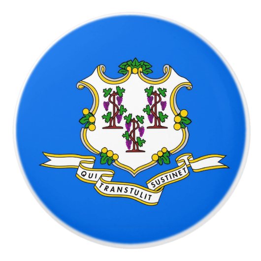 Trek van de keramische knop met vlag van Connectic (Voorkant)