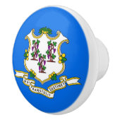 Trek van de keramische knop met vlag van Connectic (Rechts)