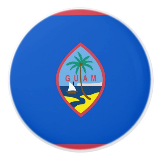 Trek van de keramische knop met vlag van Guam, Ver (Voorkant)