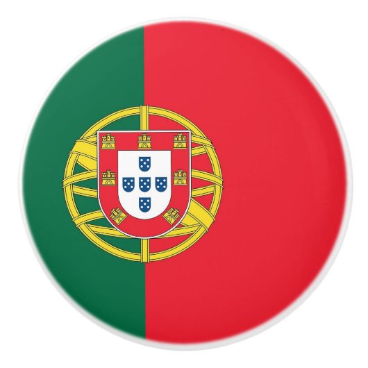 Trek van de keramische knop met vlag van Portugal (Voorkant)