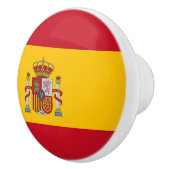 Trek van de keramische knop met vlag van Spanje (Rechts)
