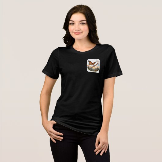 Trek van de Monarchvlinder Tri-Blend Shirt (Voorkant volledig)