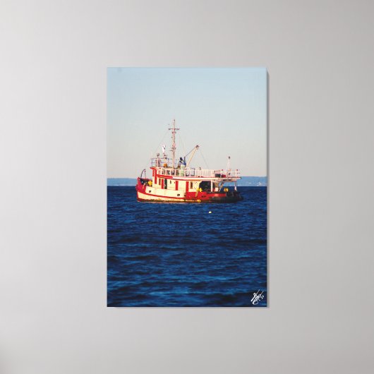 Trekboot op Mutiny Bay #2 Canvas Afdruk (Voorkant)