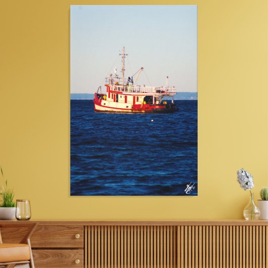 Trekboot op Mutiny Bay #2 Canvas Afdruk (Insitu (Woonkamer))