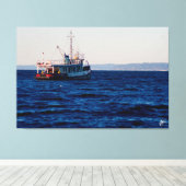 Trekboot op Mutiny Bay #3 Canvas Afdruk (Insitu (Houten vloer))