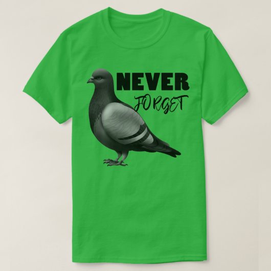 trekduif Vergeet nooit Ts 4 T-shirt (Design voorkant)