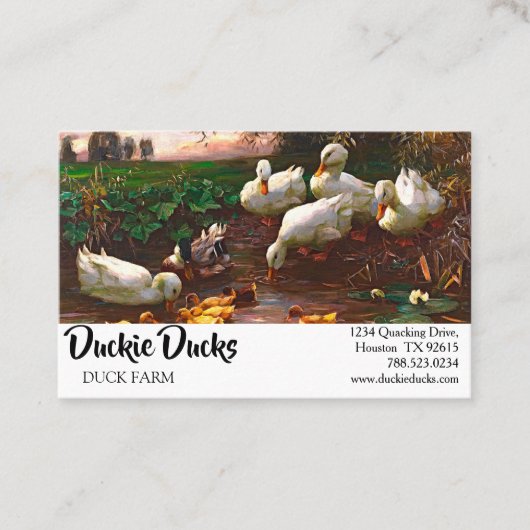 trekeenden en slopende boerderijdieren visitekaartje (Voorkant)