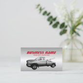 Trekend Truck Professional Red Text Metallic Visitekaartje (Staand voorkant)