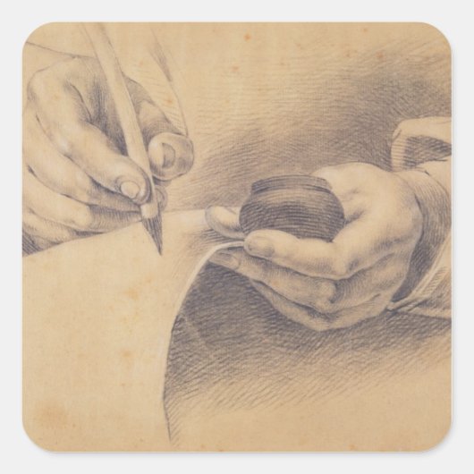 Trekhandjes, 1798 vierkante sticker (Voorkant)