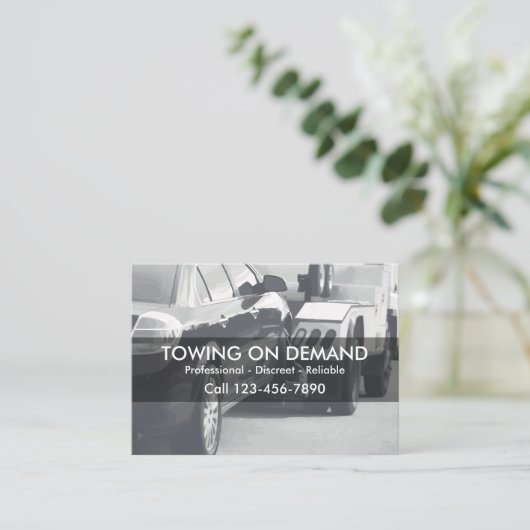 Trekken en wrecker visitekaartje (Staand voorkant)