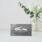 Trekkend voertuig | metalen geborstelde achtergron visitekaartje (Staand voorkant)