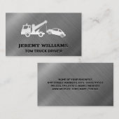 Trekkend voertuig | metalen geborstelde achtergron visitekaartje (Voorkant / Achterkant)