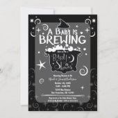 Trekkende Cauldron Halloween Baby shower Kaart (Voorkant)