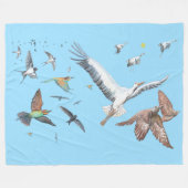 Trekkende vogels die hun vluchten traceren Illustr Fleece Deken (Voorkant (Horizontaal))
