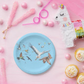 Trekkende vogels die hun vluchten traceren Illustr Papieren Bordje (Feest)