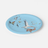 Trekkende vogels die hun vluchten traceren Illustr Papieren Bordje (Gekanteld)