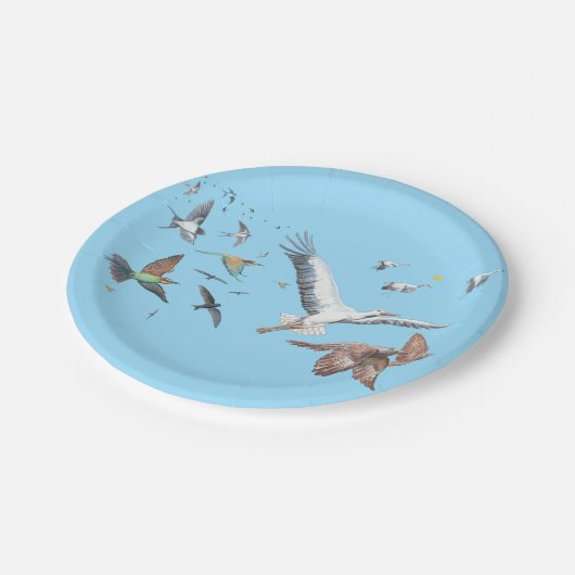 Trekkende vogels die hun vluchten traceren Illustr Papieren Bordje (Gekanteld)