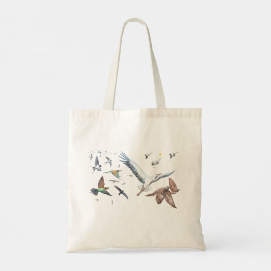 Trekkende vogels die hun vluchten traceren Illustr Tote Bag (Achterkant)