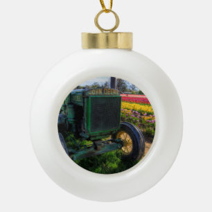 trekker en tulpen keramische kogelwerende stof bal ornament