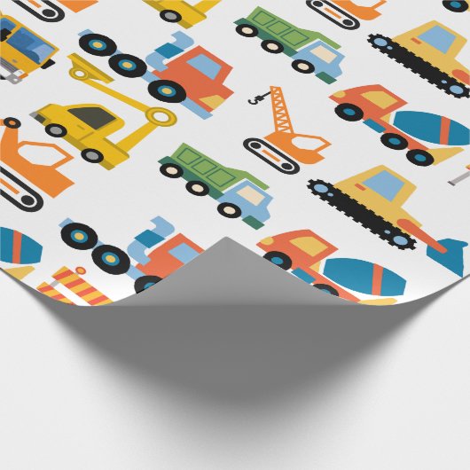 Trekker graafmachine bulldozer constructie voertui cadeaupapier (Hoek)