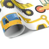 Trekker graafmachine bulldozer constructie voertui cadeaupapier (Rol Hoek)