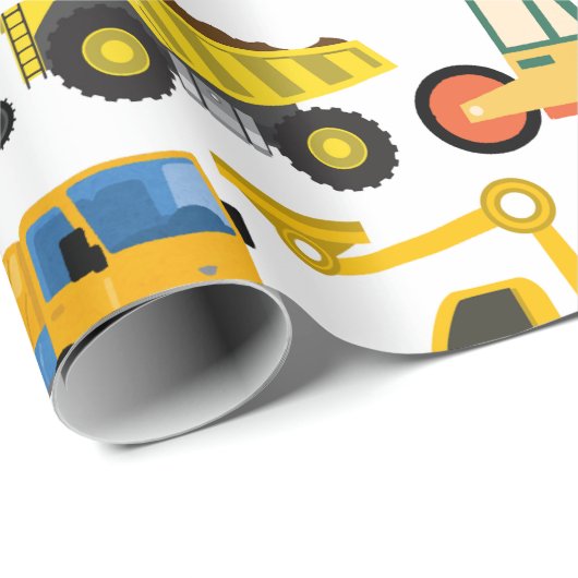 Trekker graafmachine bulldozer constructie voertui cadeaupapier (Rol Hoek)