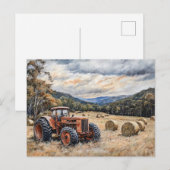 Trekker in een hooiveld rustiek briefkaart (Voorkant / Achterkant)