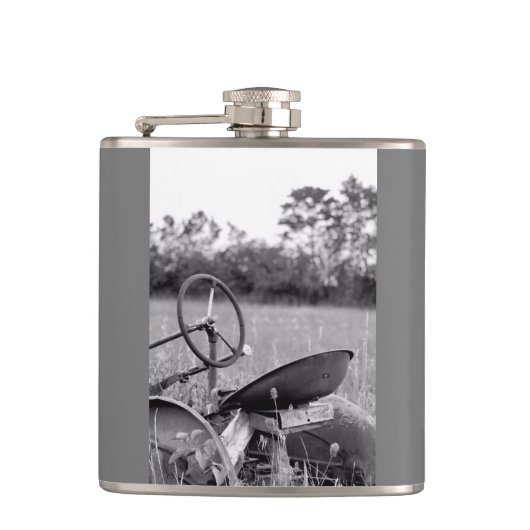 Trekker in een lange fles heupfles (Voorkant)