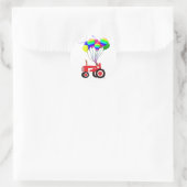 Trekker met ballonnen ronde sticker (Tas)