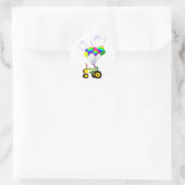 Trekker met ballonnen ronde sticker (Tas)