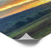 Trekker met een hay Bale, Texas Ranch Sunrise Poster (Hoek)