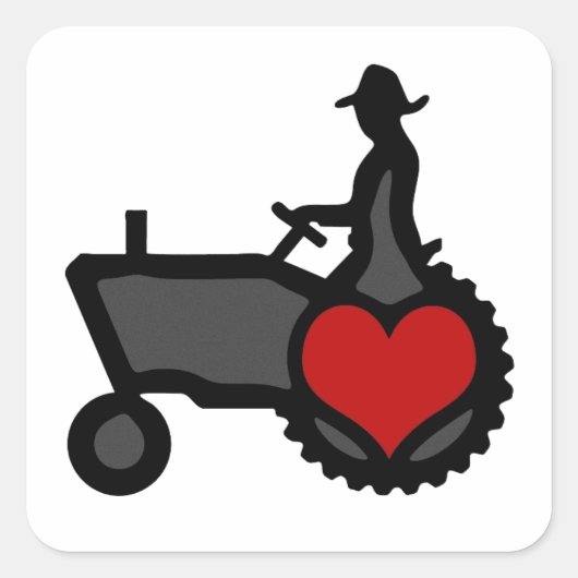 Trekker met hartliefde in het land vierkante sticker (Voorkant)