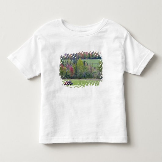 Trekker met hooibaal in groen veld met kinder shirts (Voorkant)