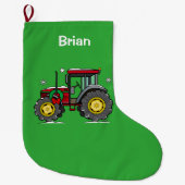 Trekker met kerstschroef grote kerstsok (Voorkant)