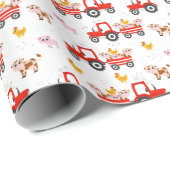 Trekker met landbouwhuisdieren cadeaupapier (Rol Hoek)