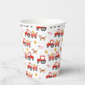 Trekker met landbouwhuisdieren papieren bekers (Rechts)