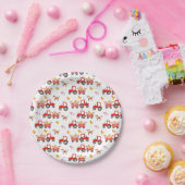 Trekker met landbouwhuisdieren papieren bordje (Feest)